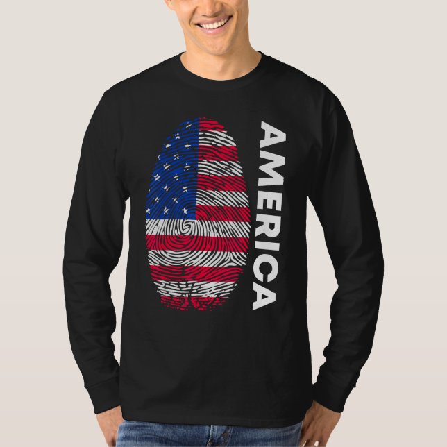 Camiseta American flag as fingerprint motif (Anverso)