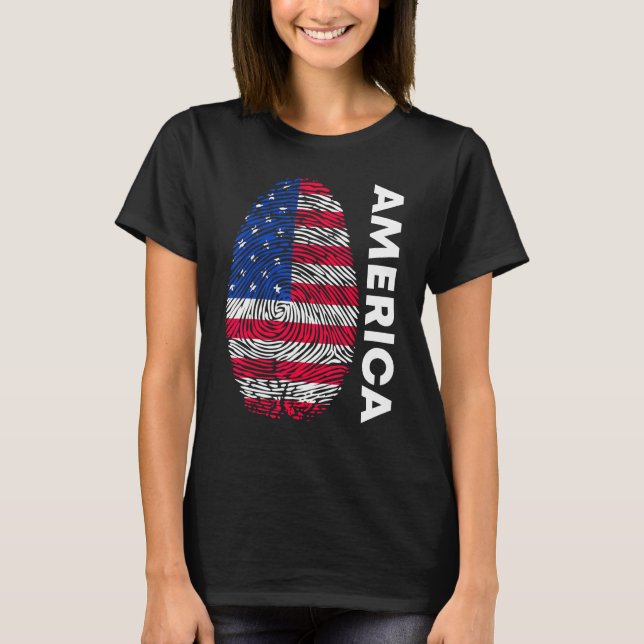 Camiseta American flag as fingerprint motif (Anverso)