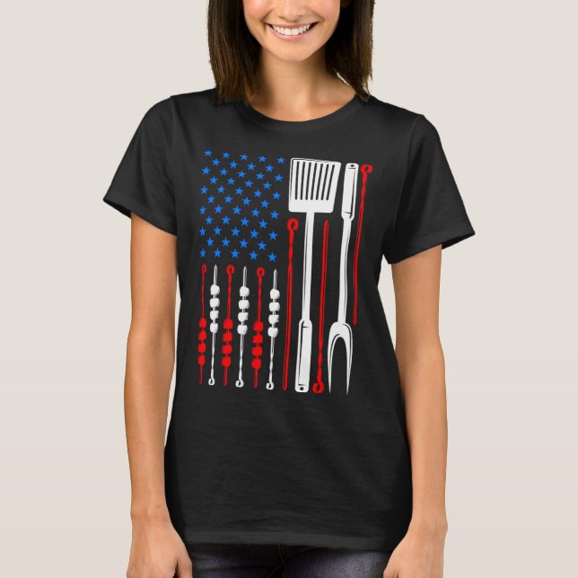 Camiseta American Flag Barbecue Son Dad Husband Fathers Day (Anverso)