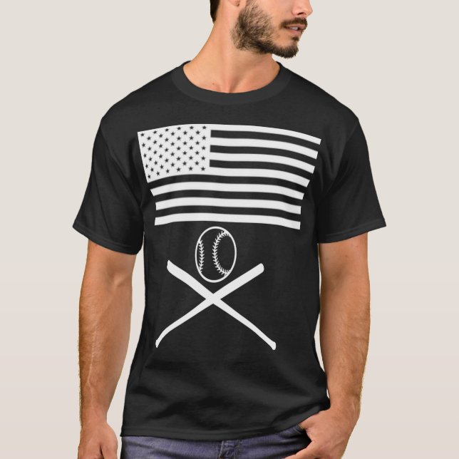 Camiseta American Flag Baseball Flag white design  (Anverso)
