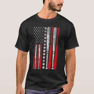 Camiseta American Flag Baseball Red White Blue 4th Of July 