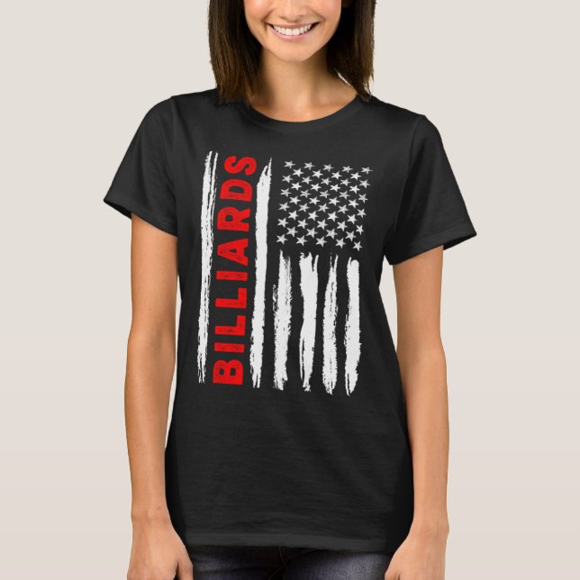 Camiseta American Flag Billiards USA Men Women US Flag (Anverso)