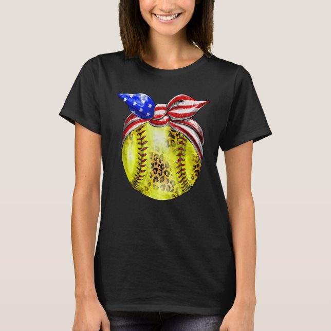 Camiseta American Flag Bnadana Baseball Red White Blue 4th  (Anverso)