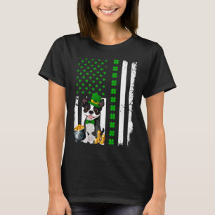 Camiseta American Flag Boston Terrier Dog Funny St Patricks
