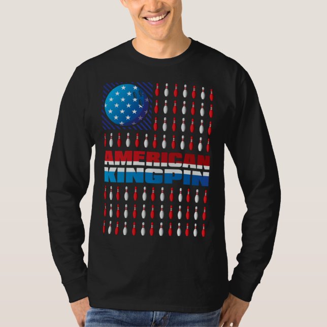Camiseta American Flag Bowling Kingpin Bowling  For Men You (Anverso)