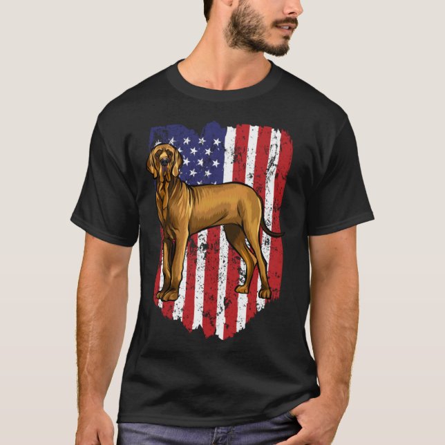 Camiseta American Flag Brown Great Dane 4th Of July USA (Anverso)