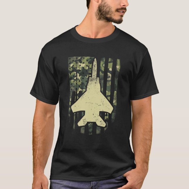 Camiseta American Flag Camouflage Air Force 4Th Of July F-1 (Anverso)