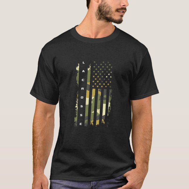 Camiseta American Flag Camouflage Lacrosse (Anverso)
