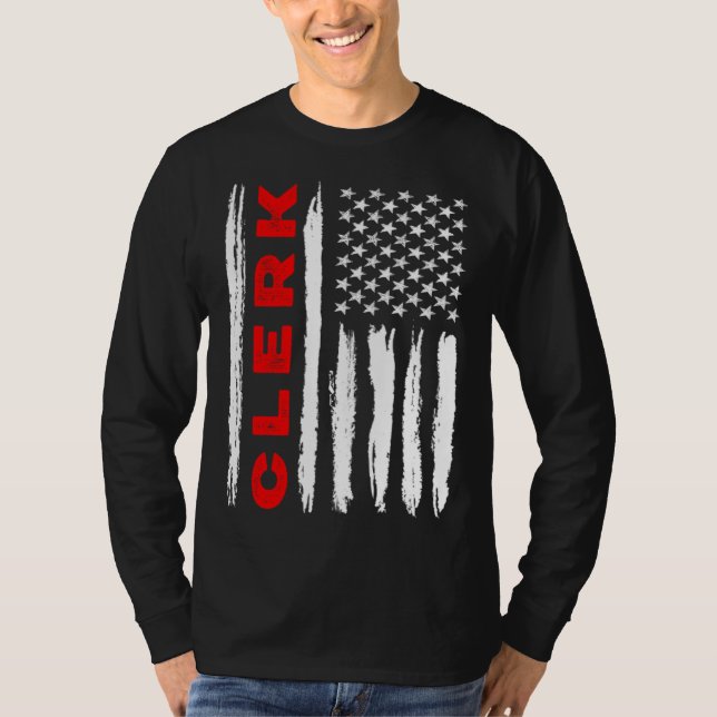 Camiseta American Flag Clerk US USA Flag (Anverso)