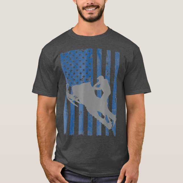 Camiseta American Flag Cool Snowmobile (Anverso)