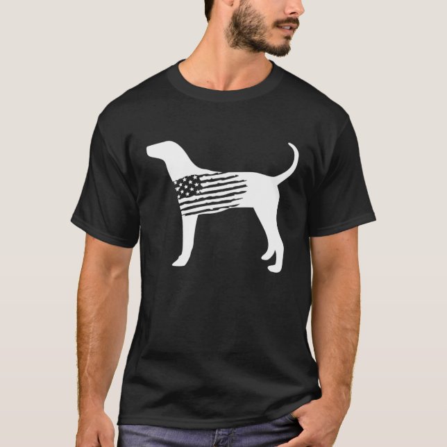 Camiseta American Flag Coonhound For Plott Bluetick Redbone (Anverso)