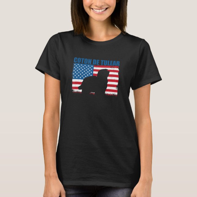 Camiseta American Flag Coton De Tulear (Anverso)