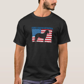Camiseta American Flag Curly-Coated Retriever Premium