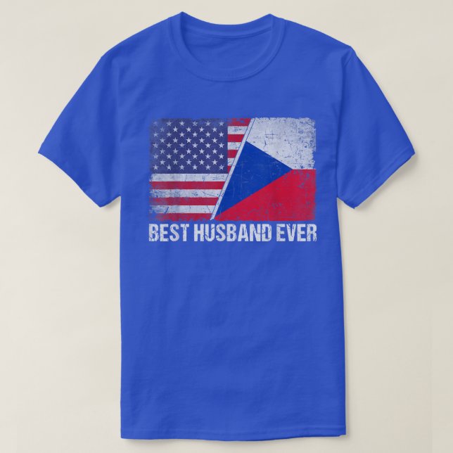 Camiseta American Flag & Czech Republic Flag Best Husband E (Diseño del anverso)