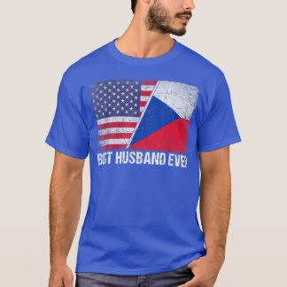 Camiseta American Flag & Czech Republic Flag Best Husband E