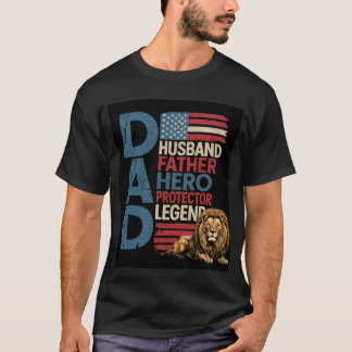 Camiseta American flag Dad Lion Patriotic 