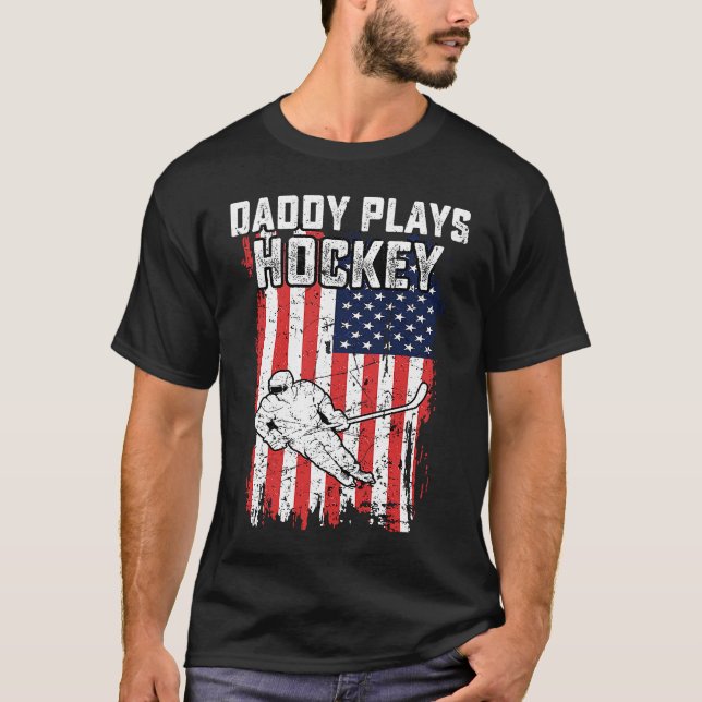 Camiseta American Flag Daddy Hockey USA Patriotic 4th Of Ju (Anverso)