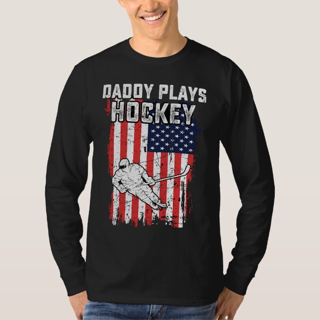 Camiseta American Flag Daddy Hockey USA Patriotic 4th Of Ju (Anverso)