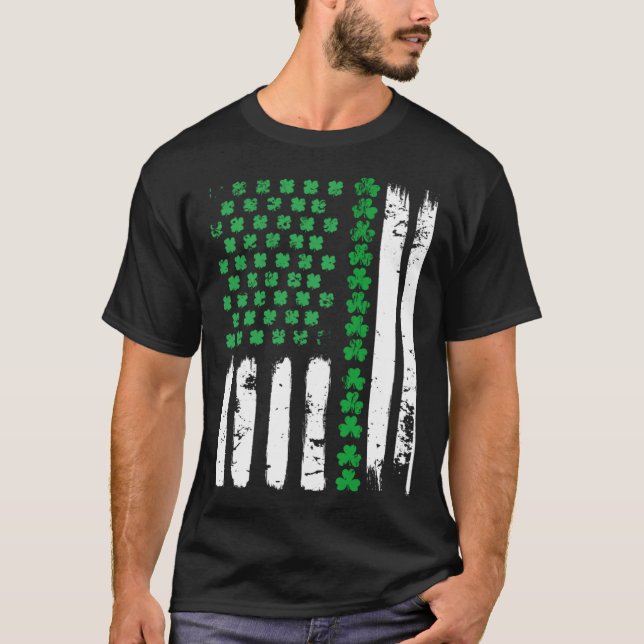 Camiseta American Flag DayShamrock USA Flag St Patick s day (Anverso)