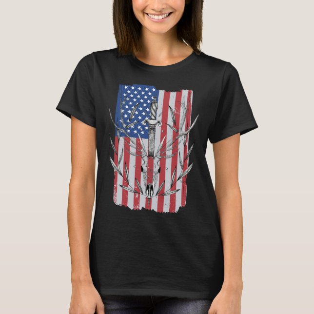 Camiseta American Flag Deer Hunting (Anverso)