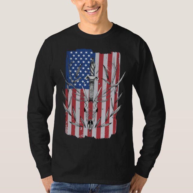 Camiseta American Flag Deer Hunting (Anverso)