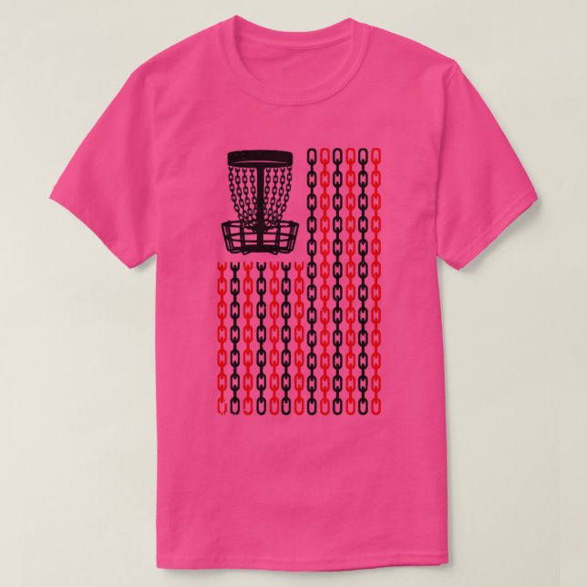 Camiseta American Flag Disk Golf Player Funny USA Basket Ch (Diseño del anverso)