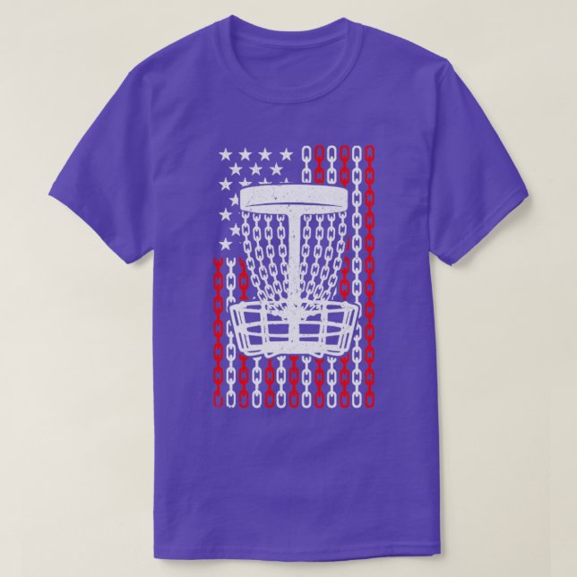 Camiseta American Flag Disk Golf Player Funny USA Basket Ch (Diseño del anverso)