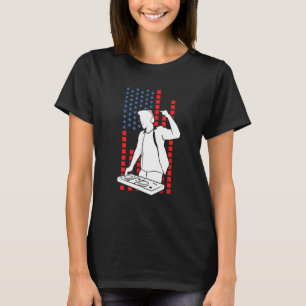 Camiseta American Flag Disk Jockey Patriotic Usa Dj