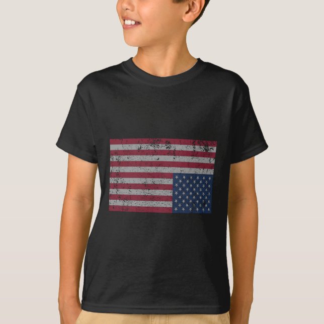 Camiseta American Flag Distress Upside Down United States U (Anverso)