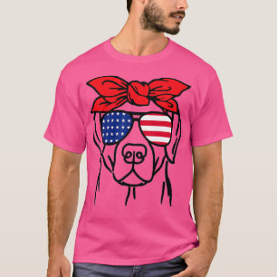 Camiseta American Flag Dog Labrador Retriever 4th of July P