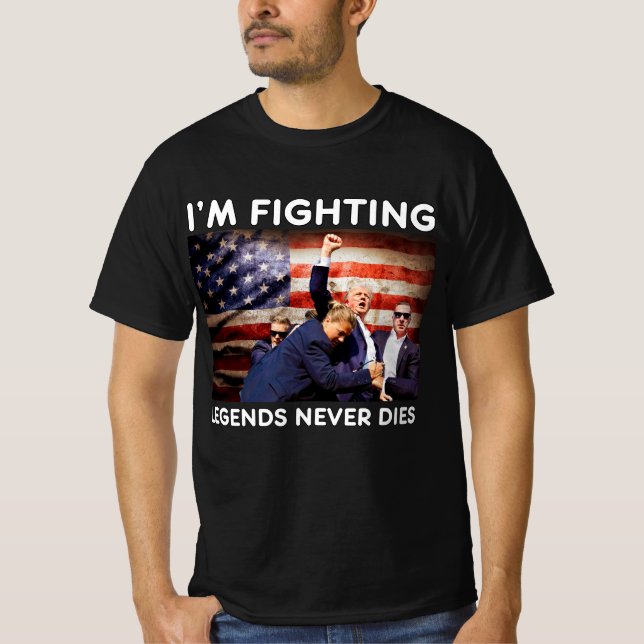 Camiseta American Flag Donald Trump Fighting Lover Support (Anverso)