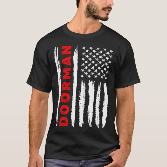 Camiseta American Flag Doorman US USA Flag (Anverso)