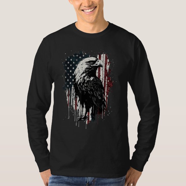 Camiseta American Flag Eagle 4th Of July Independence Day P (Anverso)