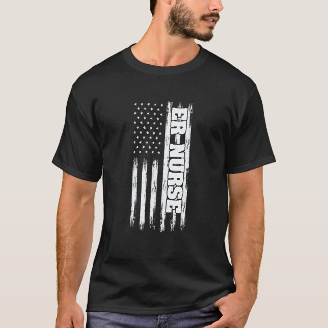 Camiseta American Flag Emergency Room ER Nurse Patriotic He (Anverso)