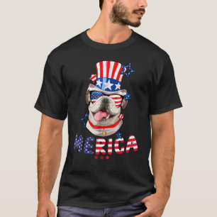 Camiseta American Flag English Bulldog 4th Of July Merica S