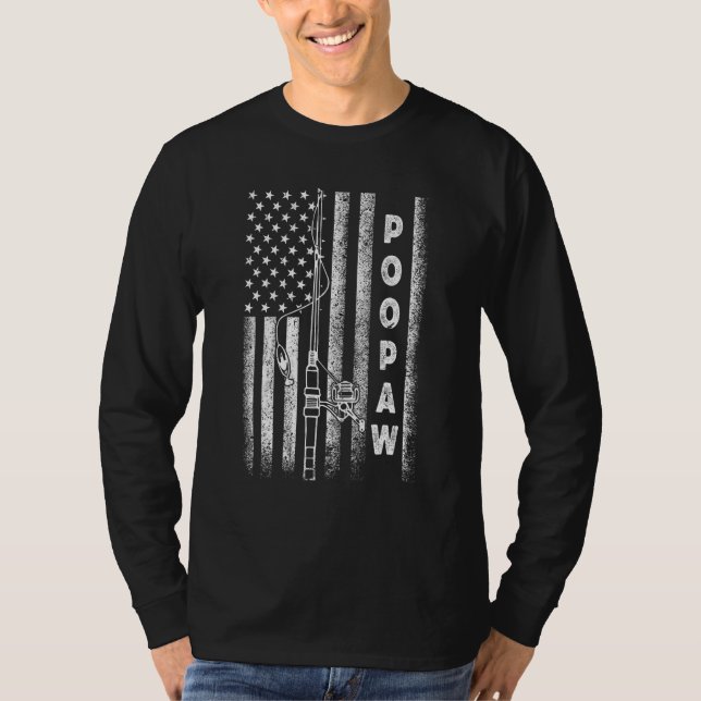 Camiseta American Flag Fishing Poopaw (Anverso)