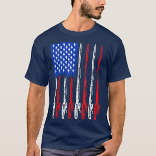 Camiseta American Flag Fishing Rod Fishing Lover 