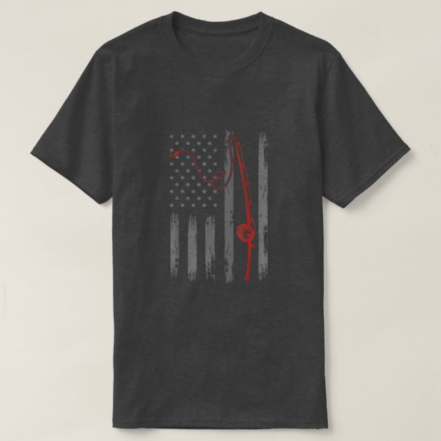 Camiseta American Flag Fishing T shirts For Men Patriotic 4 (Diseño del anverso)
