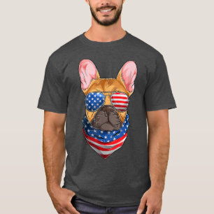 Camiseta American Flag French Bulldog s, Fourth Of July Fre