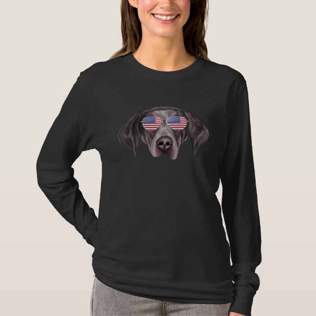 Camiseta American Flag German Shorthaired Pointer Dog Ameri (Anverso)