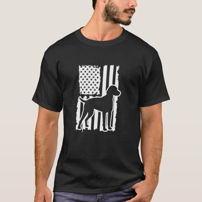 Camiseta American Flag German Shorthaired Pointer Hunting D (Anverso)