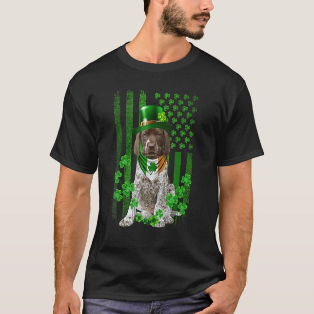 Camiseta American Flag GermanShorthaired Pointer Dog Hat Ir (Anverso)