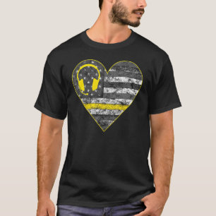 Camiseta American Flag Gold Line - American Job 911 Dispatc