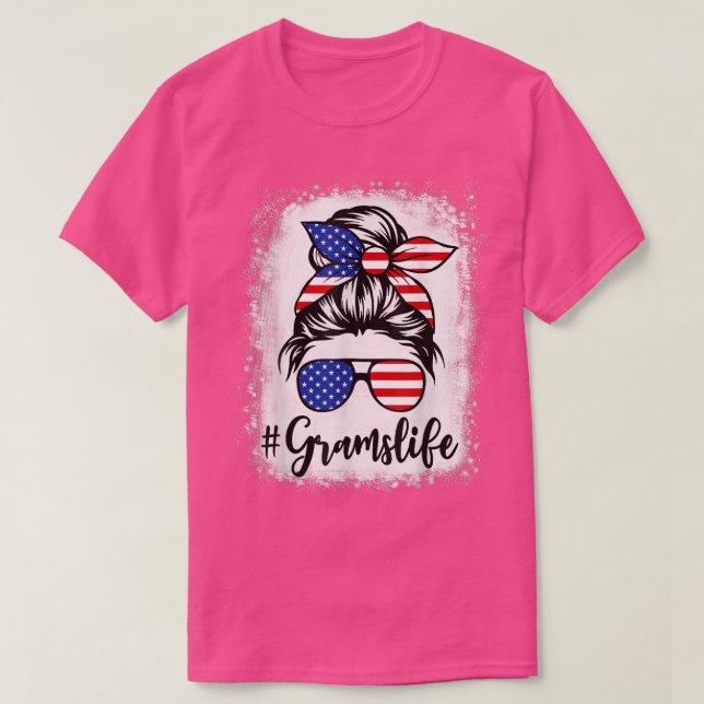 Camiseta American Flag Grams Life Bleached Mothers 4th Of J (Diseño del anverso)