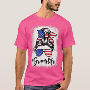 Camiseta American Flag Grams Life Bleached Mothers 4th Of J