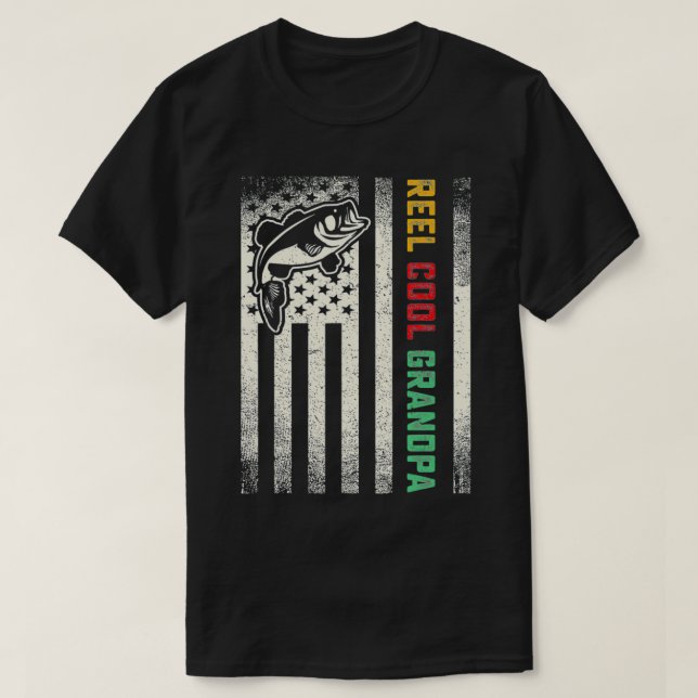Camiseta American Flag Grandpa Bass Fishing Gift Unique Fis (Diseño del anverso)