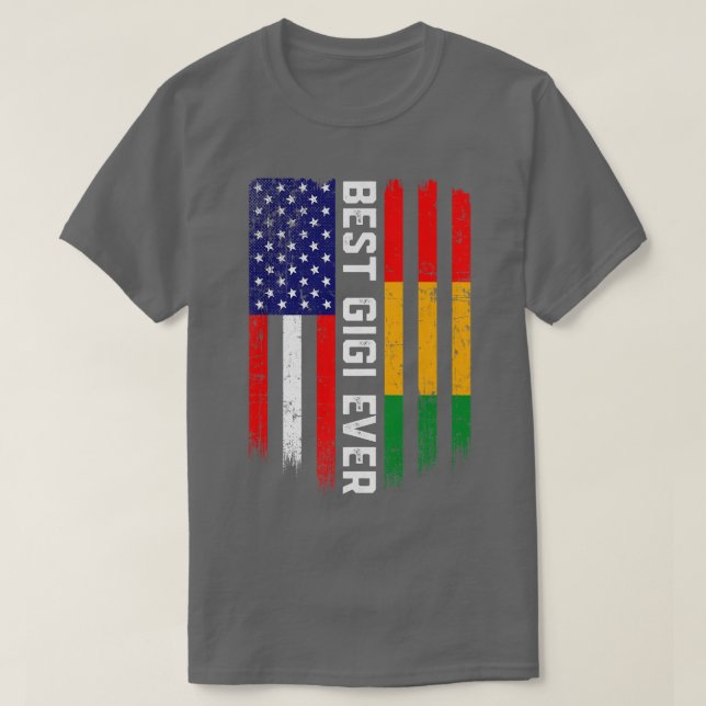 Camiseta American Flag & Guinea Flag Best Gigi Ever  (Diseño del anverso)