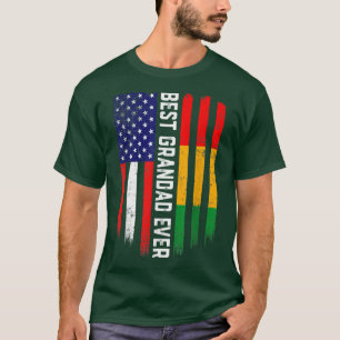 Camiseta American Flag & Guinea Flag Best Grandad Ever 