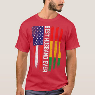 Camiseta American Flag & Guinea Flag Best Husband Ever 