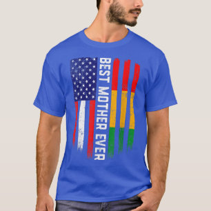 Camiseta American Flag & Guinea Flag Best Mother Ever